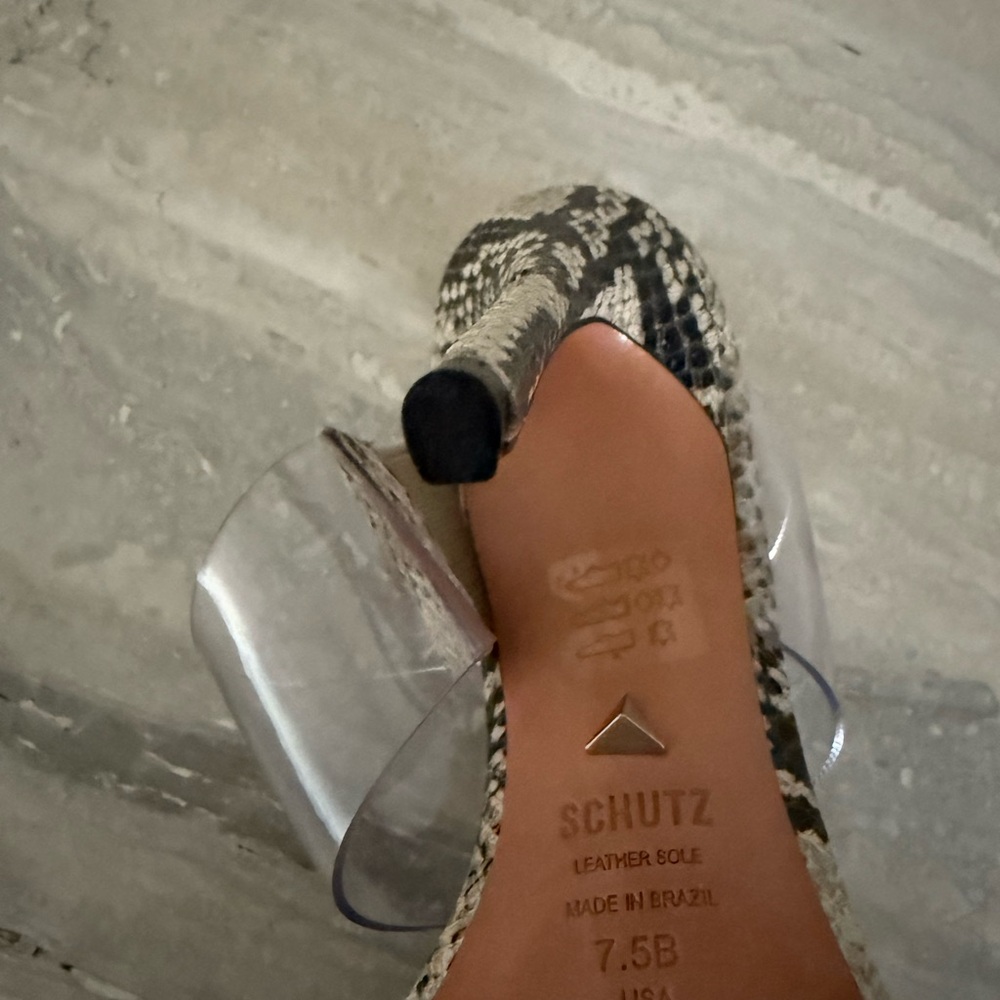 SCHUTZ Snake Skin Pointed Toe Heels Made in Brazil